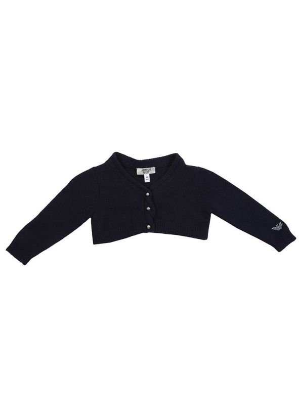 ARMANI JUNIOR NAVY BLUE CASHMERE SHRUG