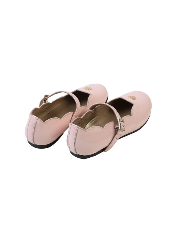 ARMANI JUNIOR PASTEL PINK LEATHER BALLERINAS