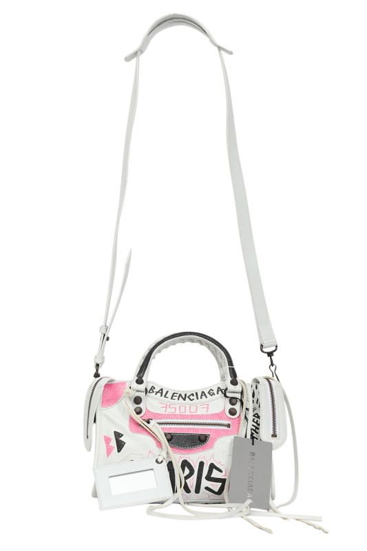 Balenciaga Agneau Graffiti All Over Mini City Leather Bag