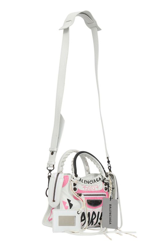 Balenciaga Agneau Graffiti All Over Mini City Leather Bag