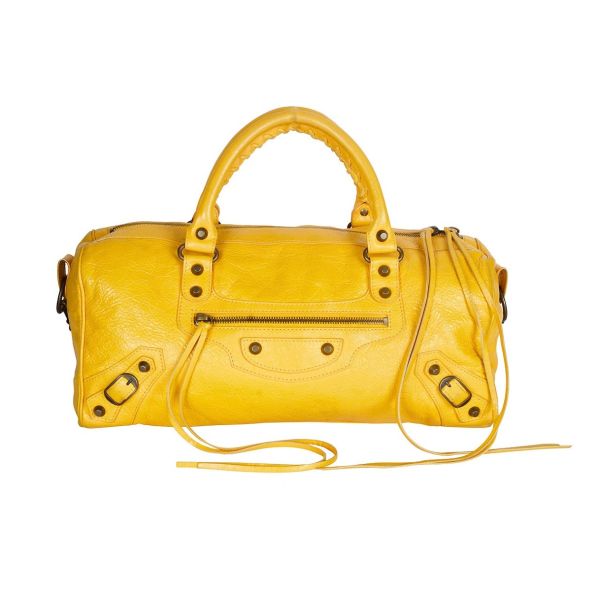 Balenciaga Papier Yellow Bowling Bag