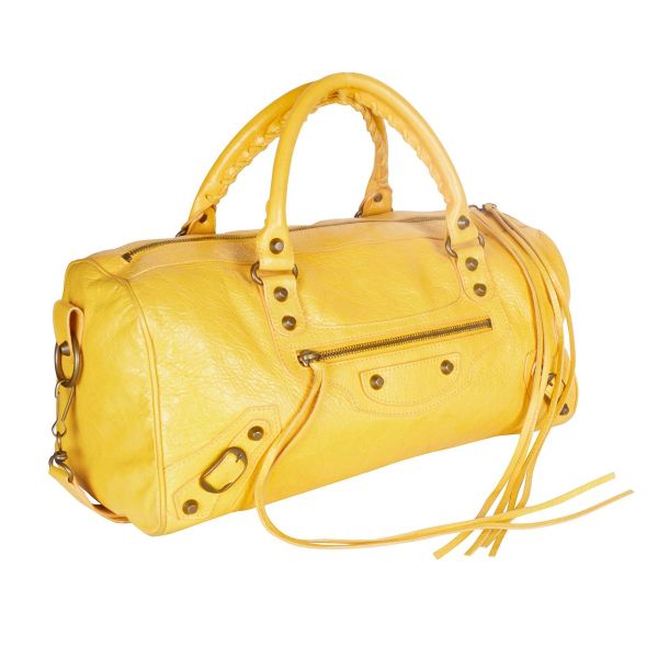 Balenciaga Papier Yellow Bowling Bag