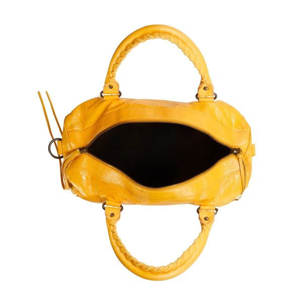 Balenciaga Papier Yellow Bowling Bag