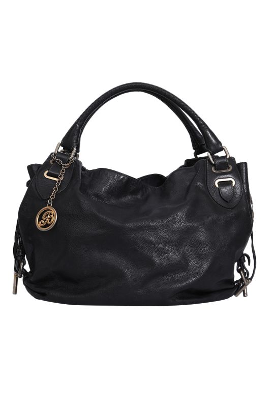 BALLY BLACK LEATHER HOBO BAG