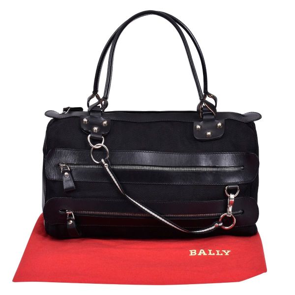 BALLY BLACK LEATHER SHOULDER BAG
