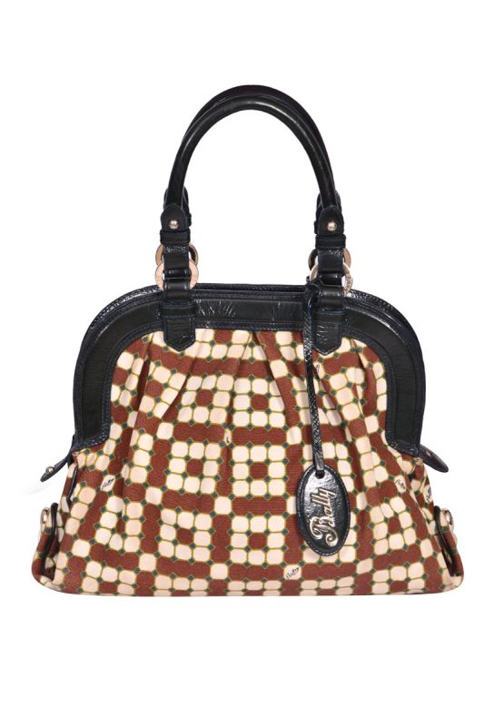 Bally Canvas Printed Handbag