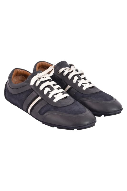 Bally Leather Suede Lace Up Sneakers