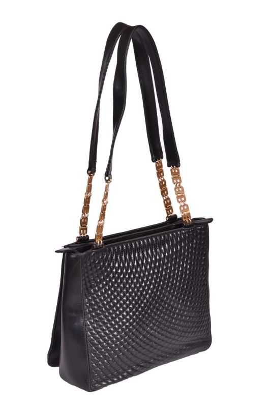 Bally Quilted Black Leather Bag