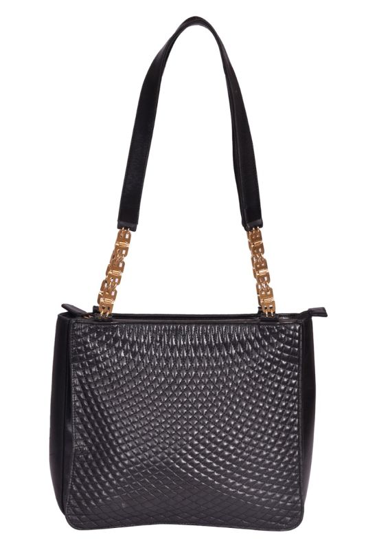 Bally Quilted Black Leather Bag