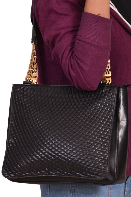 Bally Quilted Black Leather Bag