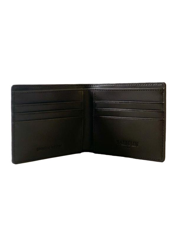 BALMAIN EMBOSSED BROWN WALLET