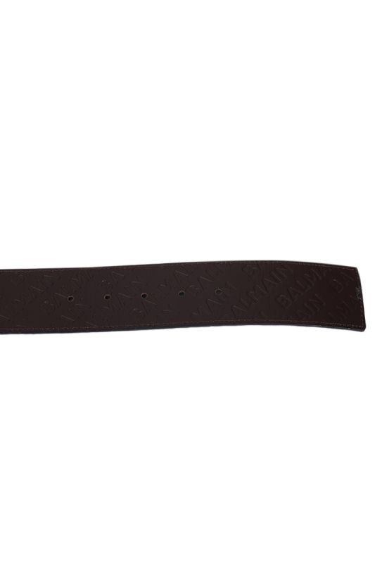 Balmain Logo Embossed Brown Belt