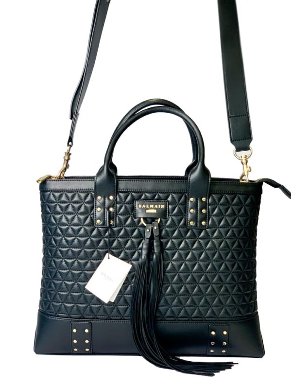 BALMAIN QUILTED DOMAINE TOTE BAG