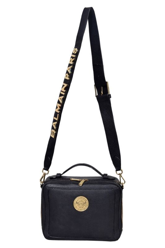 Balmain Reporter Golden Logo Crossbody Bag