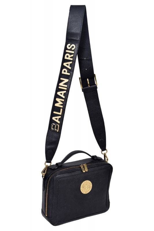 Balmain Reporter Golden Logo Crossbody Bag