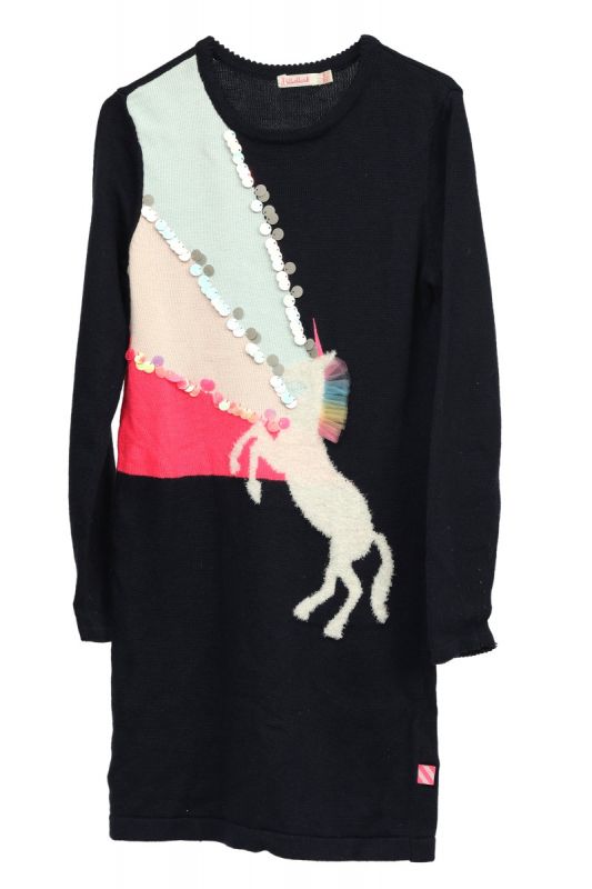 Billie Blush Size 6 Strick KleidUnicorn  Navy Blue Kids Sweater Dress