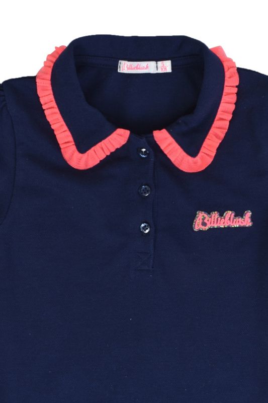 BILLIEBLUSH PIQUE POLO SHIRT WITH FRILLS