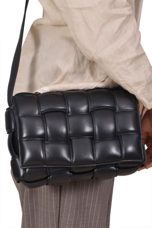 Bottega Veneta Black Cassette Crossbody Bag