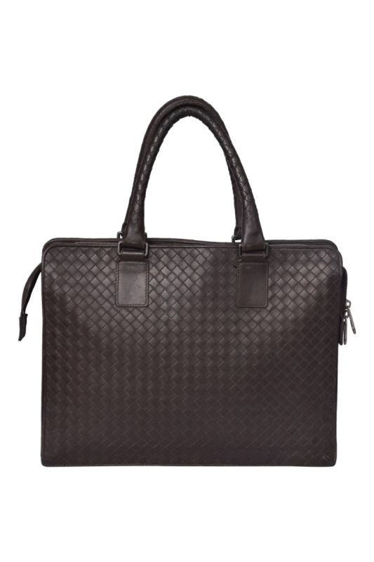 Bottega Veneta Intrecciato Brown Laptop Bag