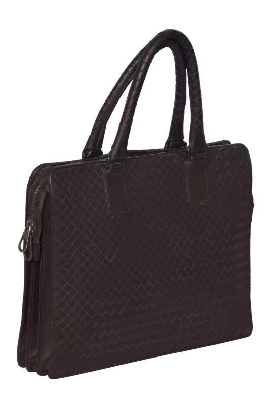 Bottega Veneta Intrecciato Brown Laptop Bag