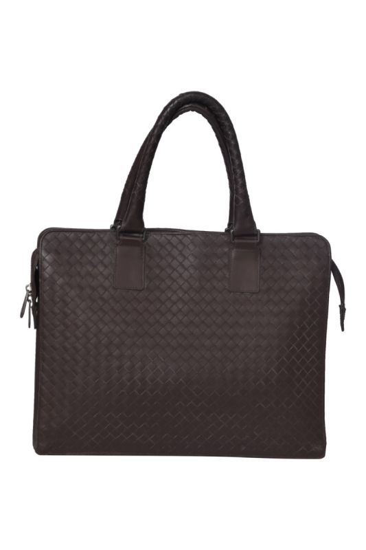 Bottega Veneta Intrecciato Brown Laptop Bag