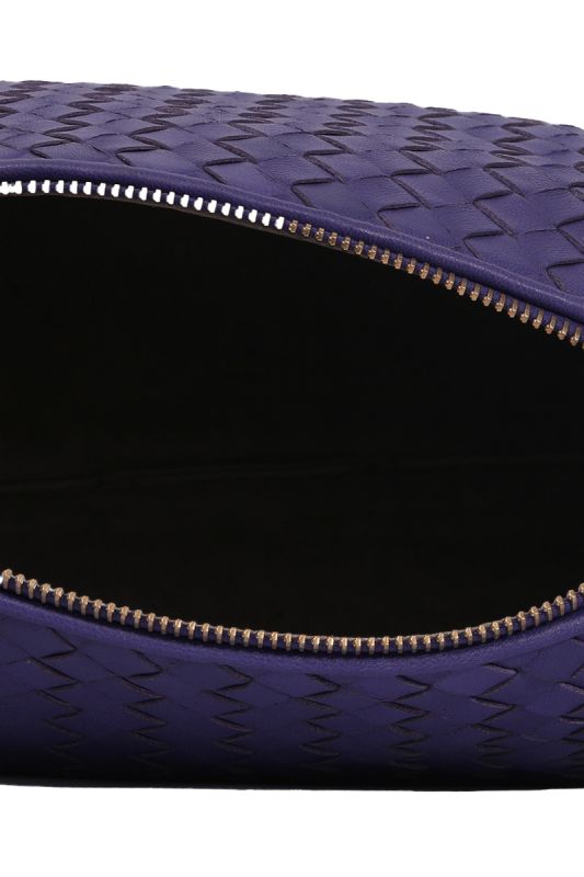 Bottega Veneta Intrecciato Purple Leather Mini Pochette Bag