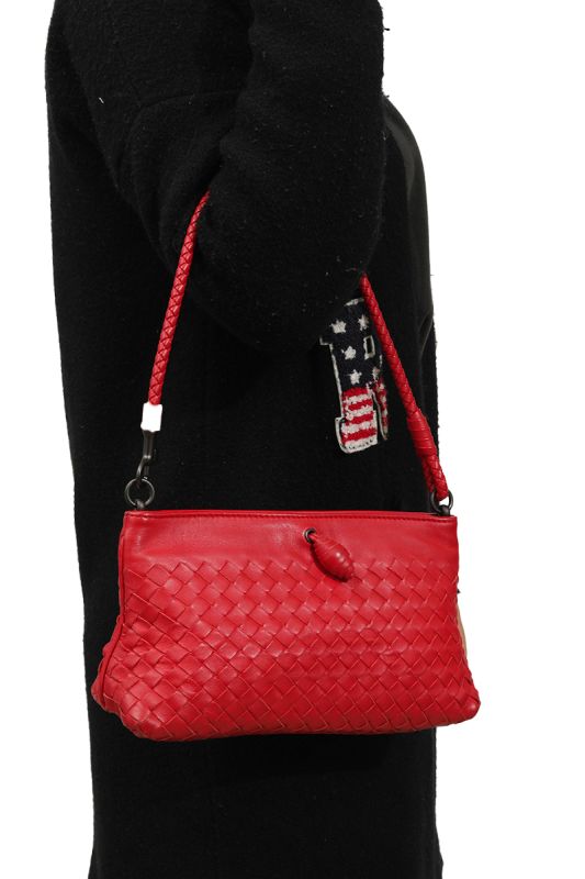 Bottega Veneta Intrecciato Red Bag