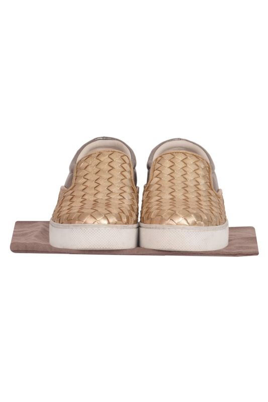 Bottega Veneta Metallic Slip -ons