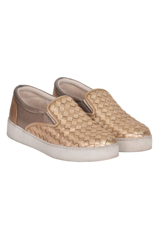 Bottega Veneta Metallic Slip -ons