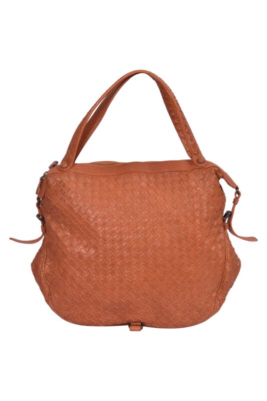 Bottega Veneta Rust Intrecciato Hobo Bag