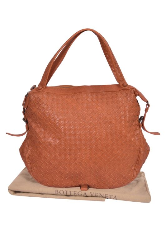 Bottega Veneta Rust Intrecciato Hobo Bag