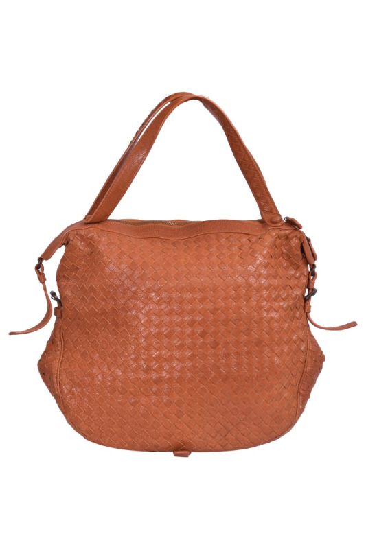 Bottega Veneta Rust Intrecciato Hobo Bag