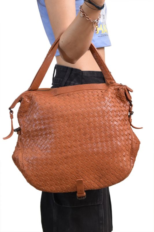 Bottega Veneta Rust Intrecciato Hobo Bag