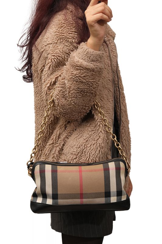 BURBERRY ABINGDON HOUSE CHECK DERBY SHOULDER BAG