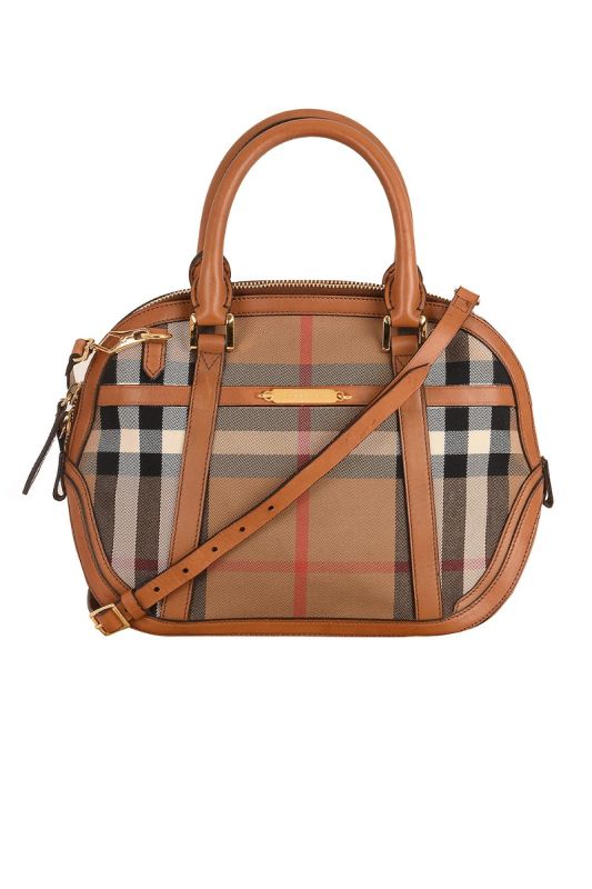 BURBERRY COTTON SMALL ORCHARD HOUSE CHECK BOWLING BAG