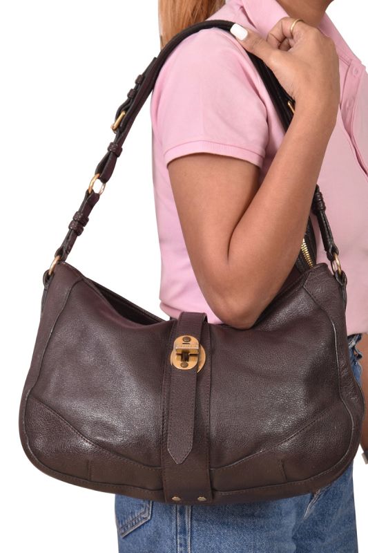 Burberry Bartow Brown Leather Hobo Bag