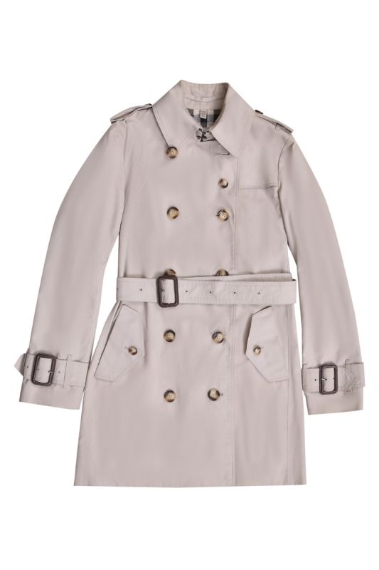 Burberry Beige Double Breasted Belted Trench Coat