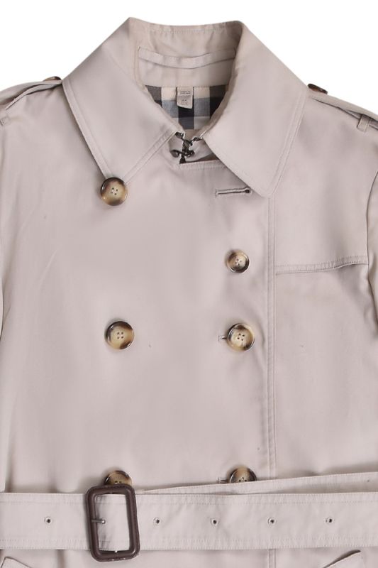 Burberry Beige Double Breasted Belted Trench Coat