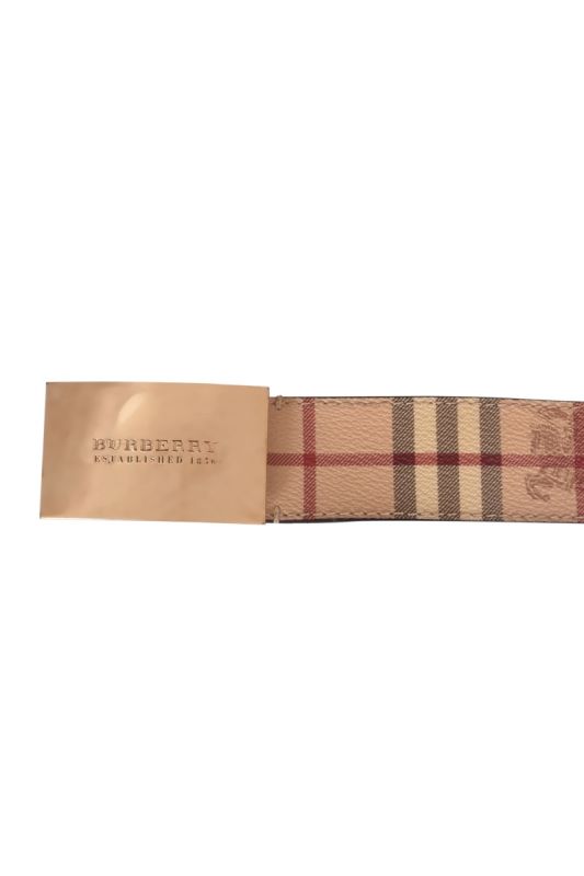 Burberry Beige Haymarket Check Coated Belt