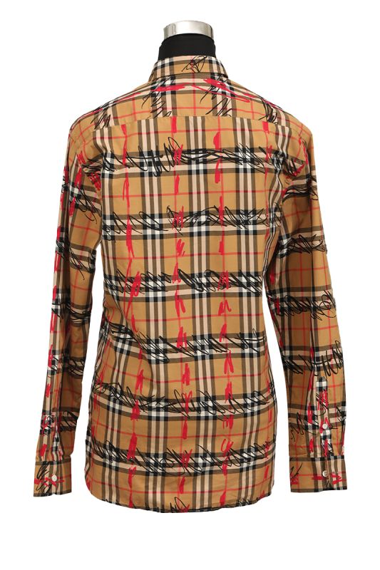 Burberry Beige Scribble Medium Check Shirt