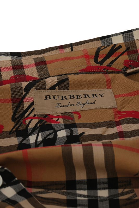 Burberry Beige Scribble Medium Check Shirt