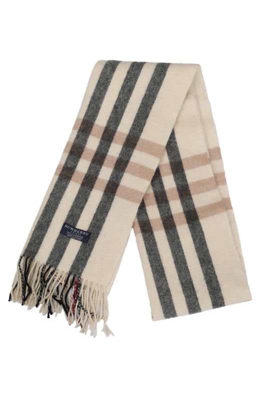Burberry Beige/Grey Cashmere Scarf