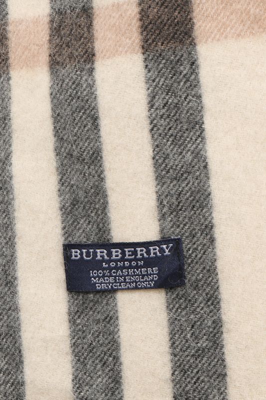 Burberry Beige/Grey Cashmere Scarf