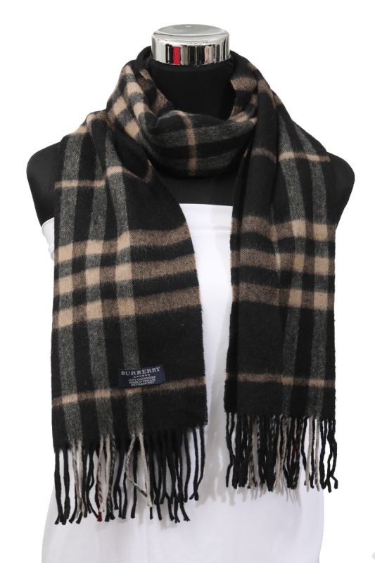 Burberry Black/Beige Cashmere Scarf