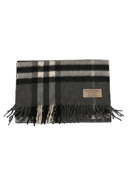 Burberry Black Cashmere Checks Scarf