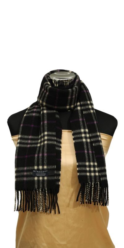 Burberry Black Check Cashmere Muffler