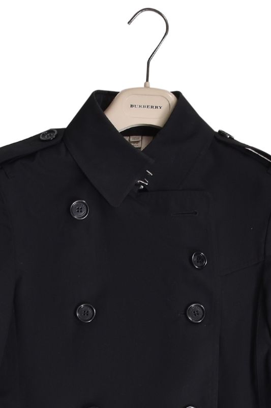 Burberry Black Double Breasted Belted Trench Coat