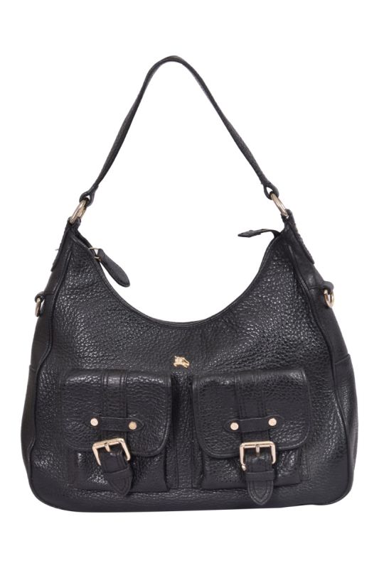 Burberry Black Grained Calfskin Shoulder Bag