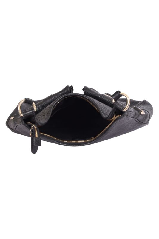 Burberry Black Grained Calfskin Shoulder Bag