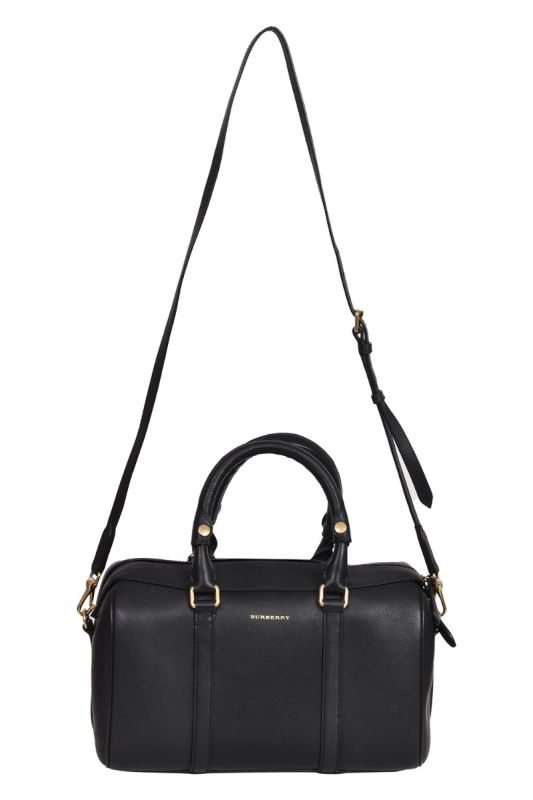 Burberry Black Leather Medium Alchester Bowler Bag